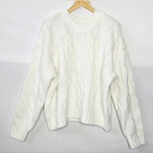 Women's AND NOW THIS Dreamy Soft Cable Knit Sweater Size XL Cream